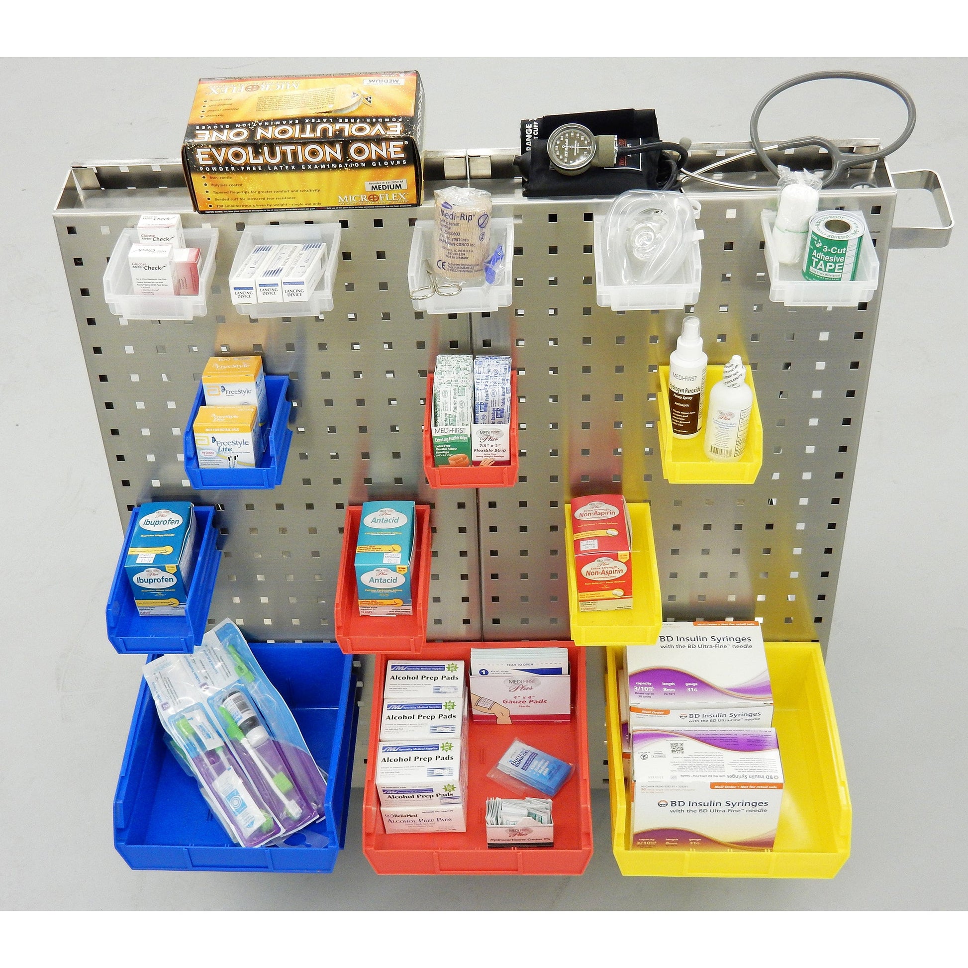 36-3/4 In. L x 39-1/4 In. H x 21-1/4 In. W Stainless Steel Frame Tool Cart with Tray and Stainless Steel LocBoard alt 0