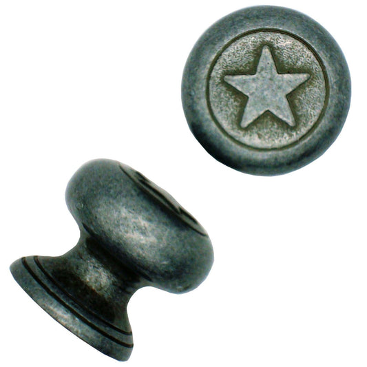 Raised Star Knob, Pewter Oxide alt 0