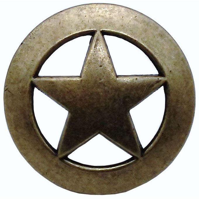 Sheriff Star Knob, Brass Oxide alt 0