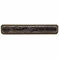 Large Engraved Flower Pull, Old Silver/Gold alt 0