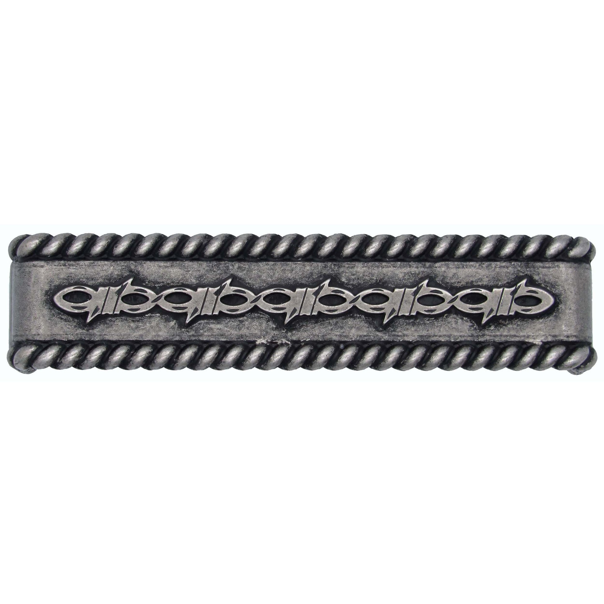 Barbed Wire with Roped Edge Pull, Old Silver alt 0