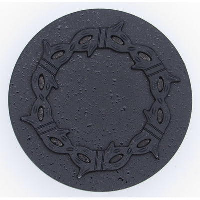 Round Knob with Barbed Wire, Matte Black alt 0