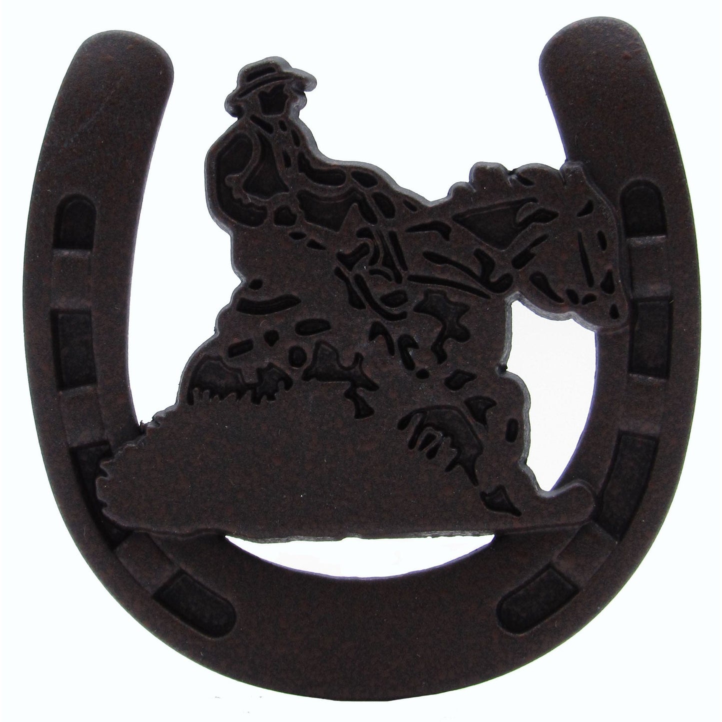 Riding Cowboy Horseshoe Knob, Rust Brown alt 0