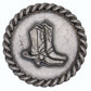 Cowboy Boots with Roped Edge Round Knob, Old Silver alt 0
