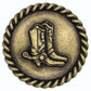 Cowboy Boots with Roped Edge Round Knob, Brass Oxide alt 0