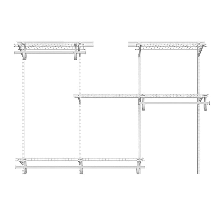 ShelfTrack Adjustable Closet Organizer 4' - 6' W, White alt 0