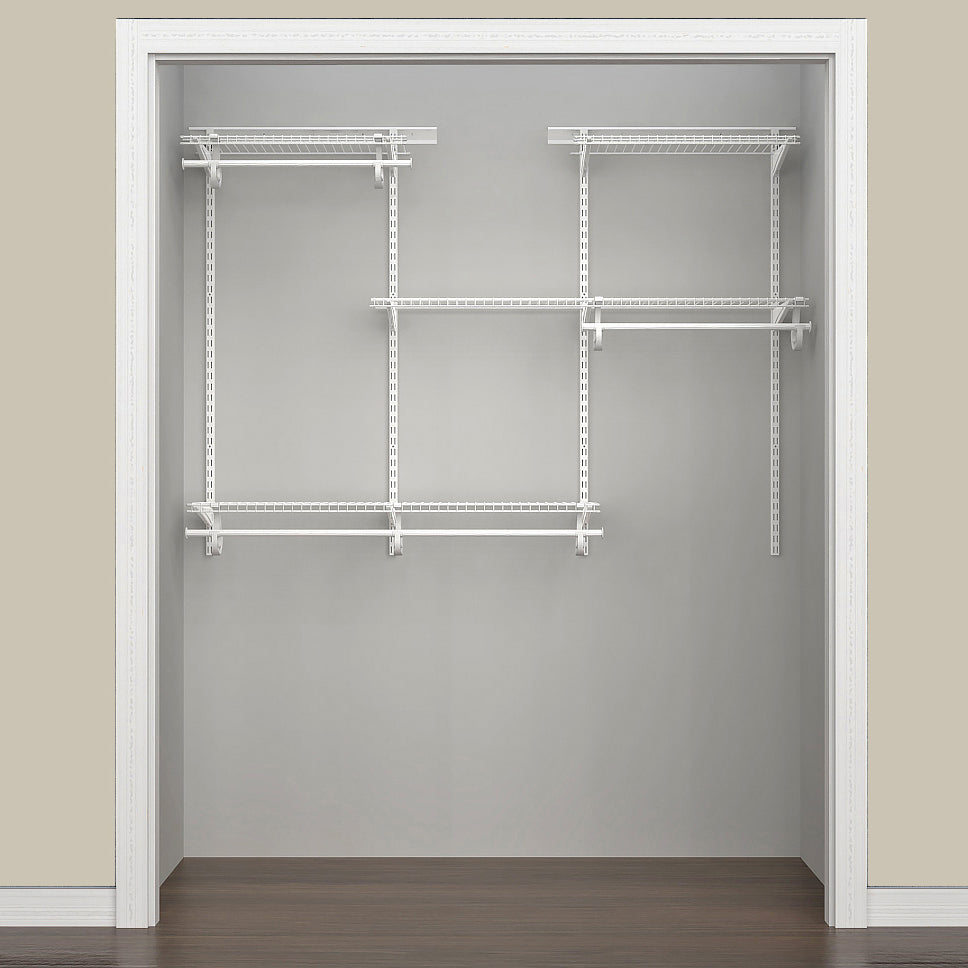 ShelfTrack Adjustable Closet Organizer 4' - 6' W, White alt 1