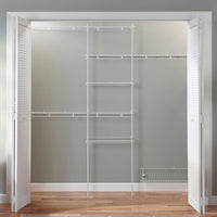 Closet Organizer Kit with Shoe Shelf 5' - 8' W Fixed Mount, White alt 0