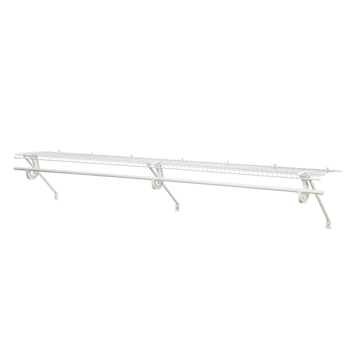 SuperSlide Ventilated Shelf Kit with Hang Rod 72" W x 12" D, White alt 0