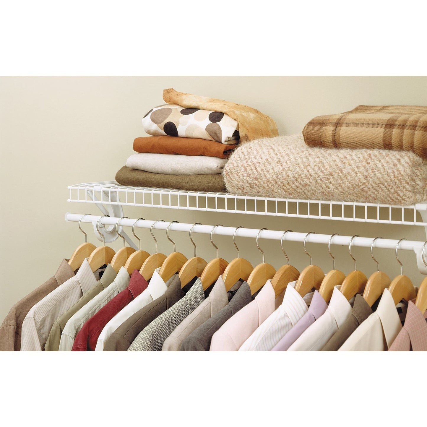 SuperSlide Ventilated Shelf Kit with Hang Rod 72" W x 12" D, White alt 0