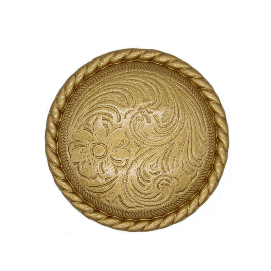 Engraved Flower Knob, Lux Gold alt 0