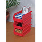 5-3/8" L x 4-1/8" W x 3" H Red Stacking, Hanging, Interlocking Polypropylene Bins, 6 CT alt 0
