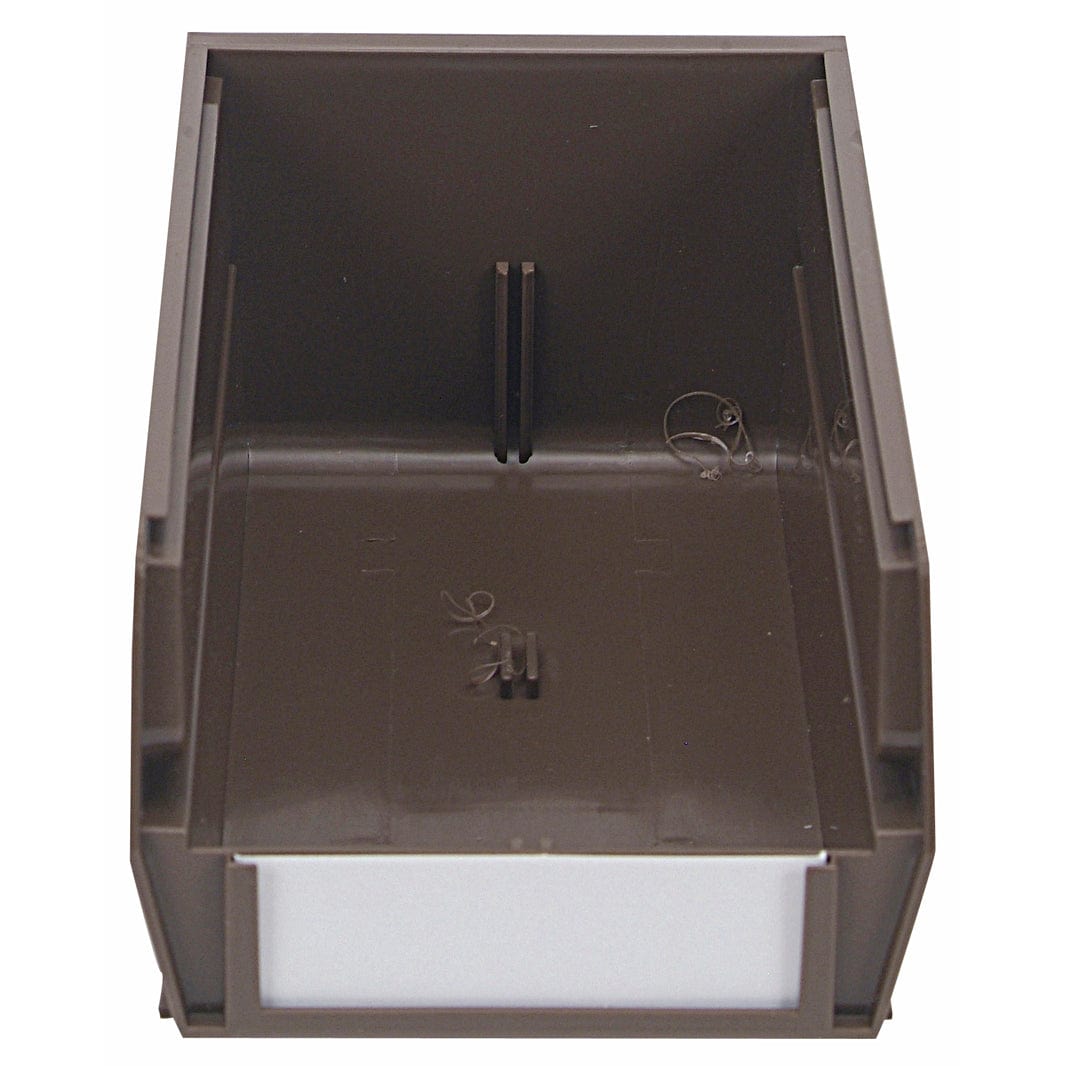 7-3/8" L x 4-1/8" W x 3" H Brown Stacking, Hanging, Interlocking Polypropylene Bins, 10 CT alt 0