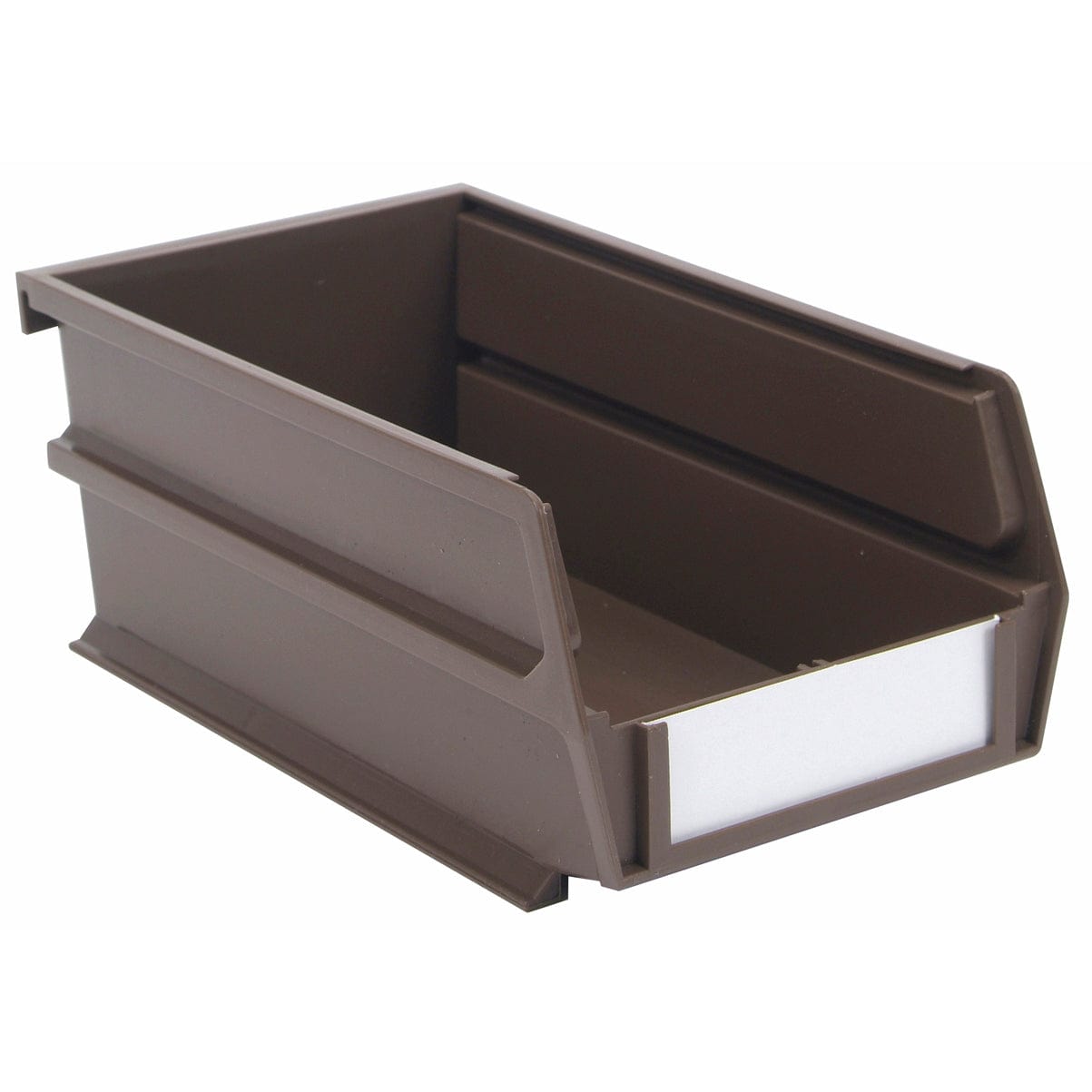 7-3/8" L x 4-1/8" W x 3" H Brown Stacking, Hanging, Interlocking Polypropylene Bins, 6 CT alt 0