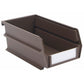 7-3/8" L x 4-1/8" W x 3" H Brown Stacking, Hanging, Interlocking Polypropylene Bins, 6 CT alt 0