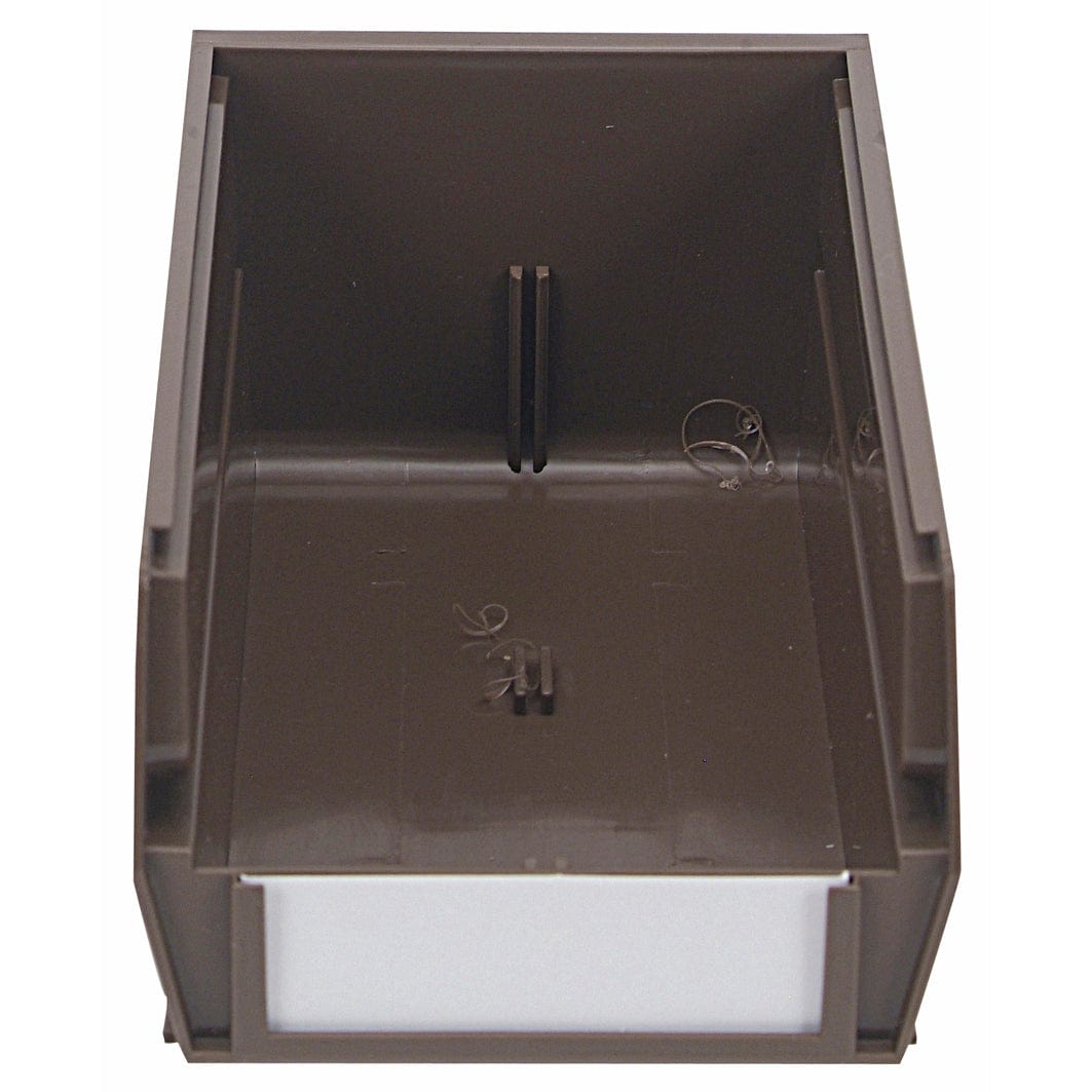 7-3/8" L x 4-1/8" W x 3" H Brown Stacking, Hanging, Interlocking Polypropylene Bins, 6 CT alt 0