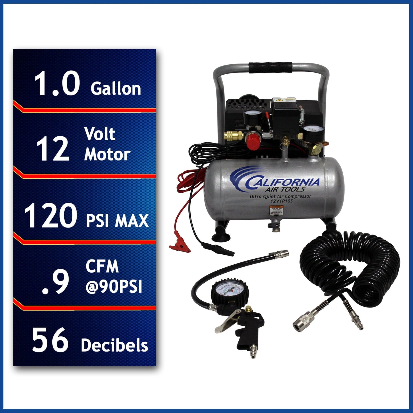 12V 1 Gallon Steel Tank Portable Air Compressor alt 2