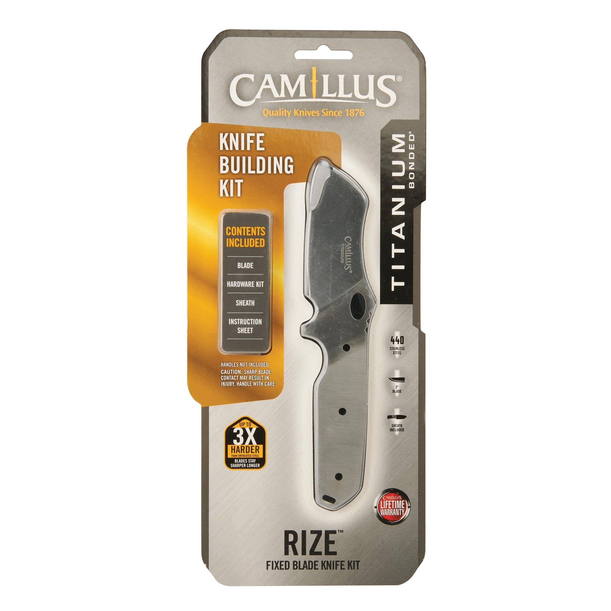 Rize Fixed Blade Knife for Hunting and Fishing - 7-3/16" - Unfinished Kit alt 0