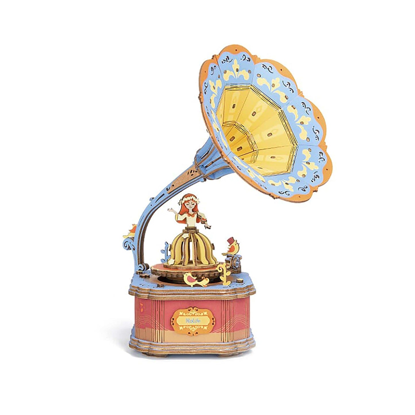 Vintage Gramophone Wooden Model Music Box Kit alt 0
