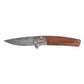 Wildcat - Damascus and Rosewood Folder Knife, Damascus Stainless Steel 2-7/8" Blade alt 0
