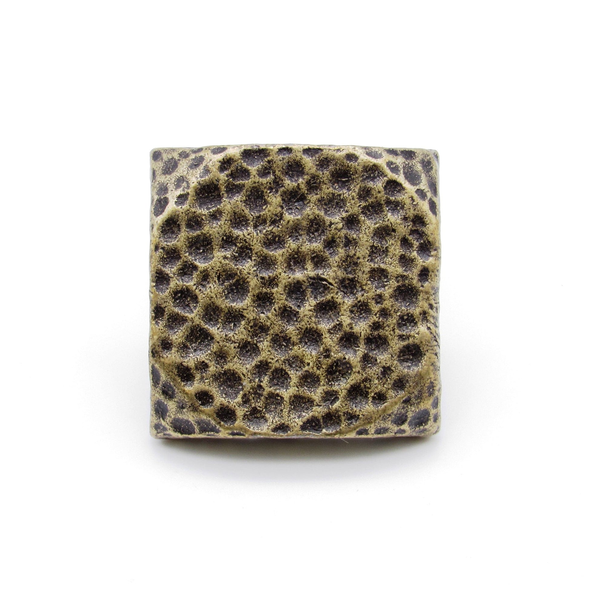 Square 1-1/2" Hammered Clavo Decorative Nail, 4-Pack, Brass alt 0