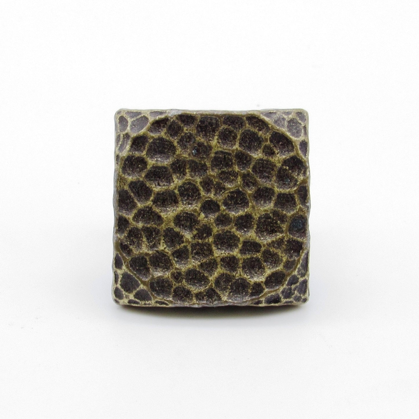 Square 1" Hammered Clavo Decorative Nail, 4-Pack, Brass Oxid alt 0