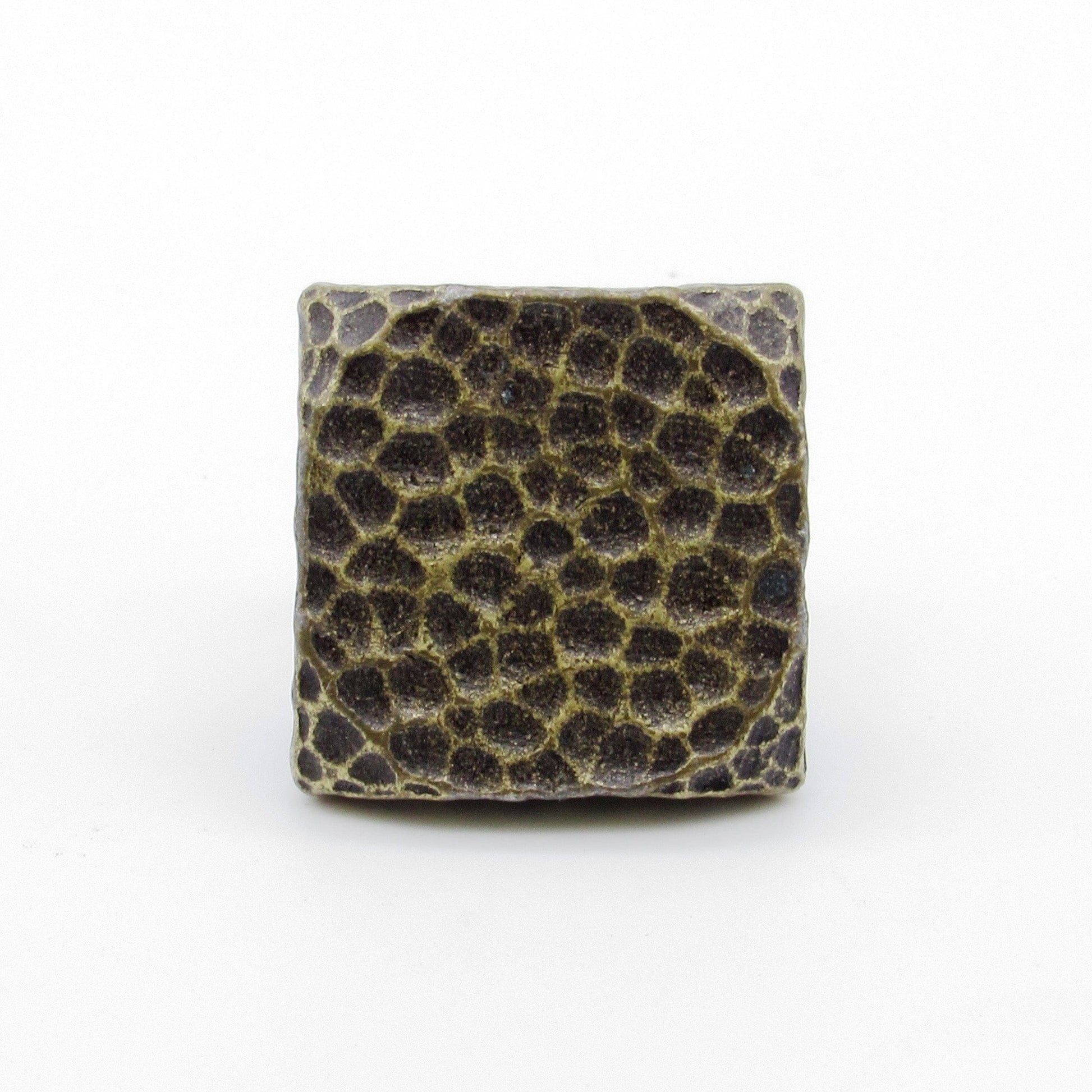 Square 1" Hammered Clavo Decorative Nail, 4-Pack, Brass Oxid alt 0