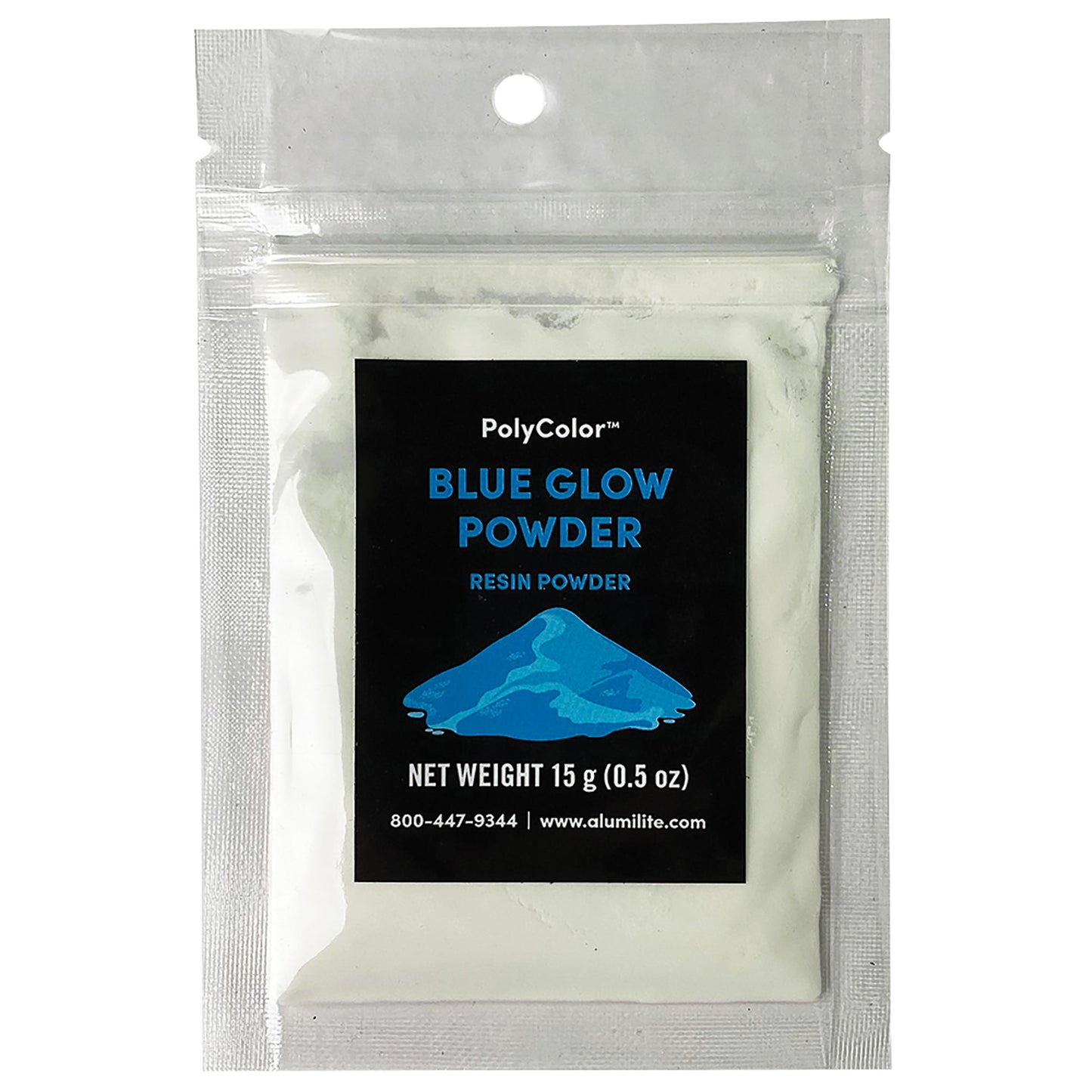 Alumilite PolyColor Resin Powder Blue Glow 15g alt 1