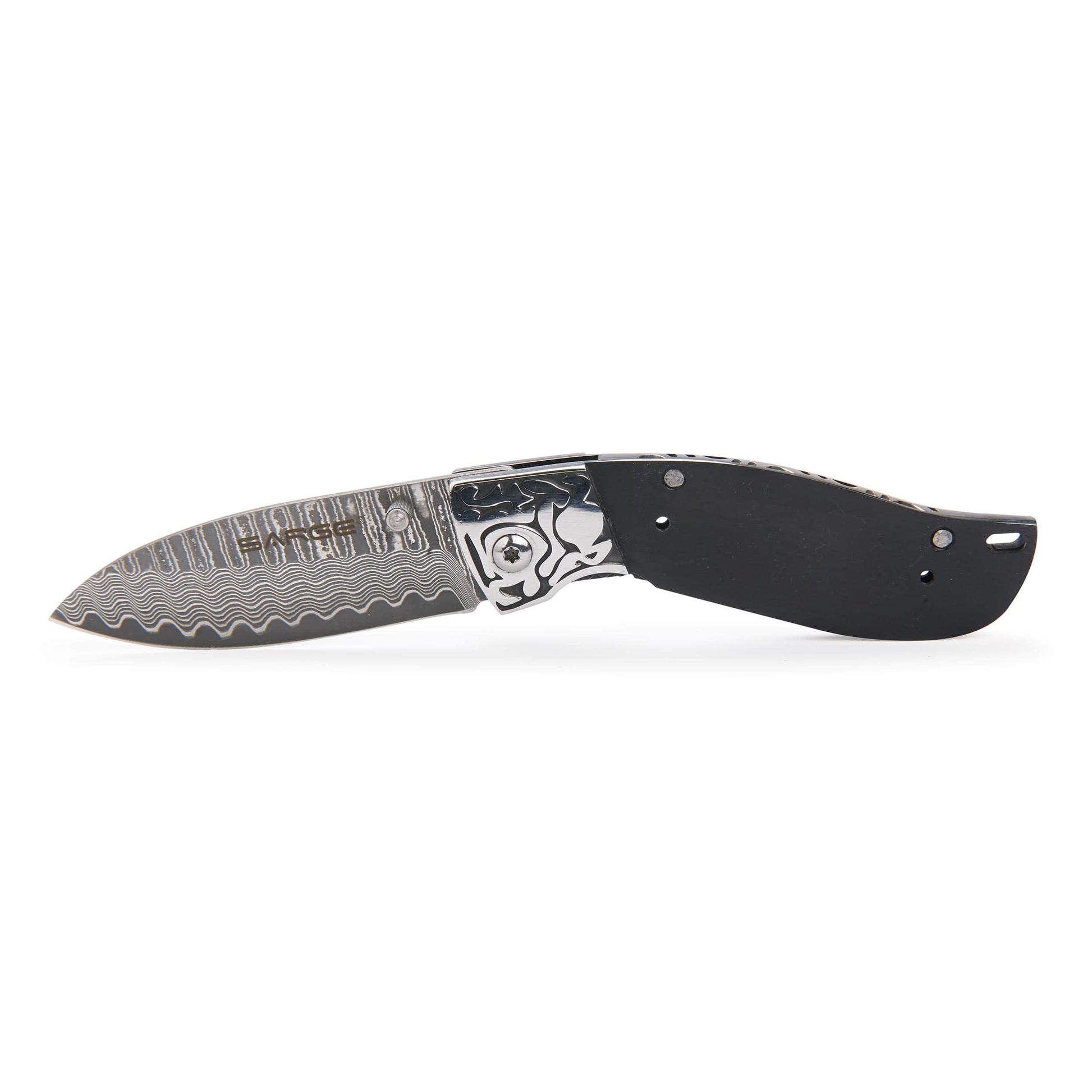Fox 93 Pocketknife for Hunting and Fishing - 6" - Damascus - Unfinished Kit alt 0