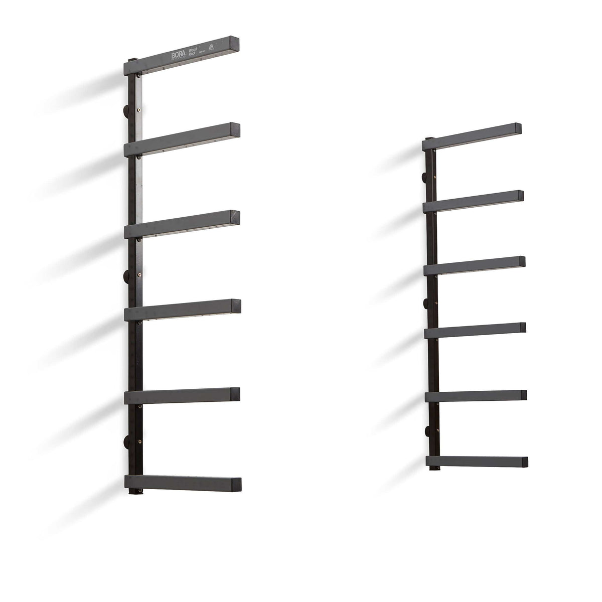 6 Inch High Rack Bora 6-Level Lumber Storage Rack - Black & Gray | Woodcraft