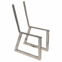 Bench Legs with Back Rest Raw Steel Pair alt 0