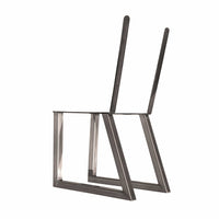 Bench Legs with Back Rest Raw Steel Pair alt 0