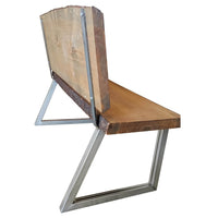 Bench Legs with Back Rest Raw Steel Pair alt 0