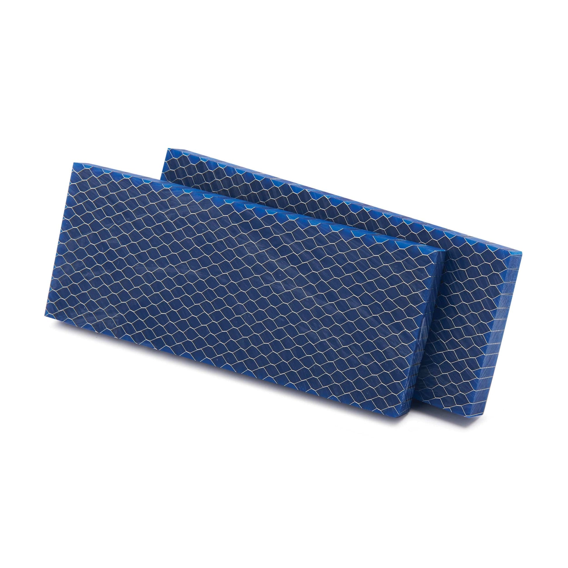 WoodRiver Acrylic Honeycomb Knife Scales Blue 2 pc alt 0