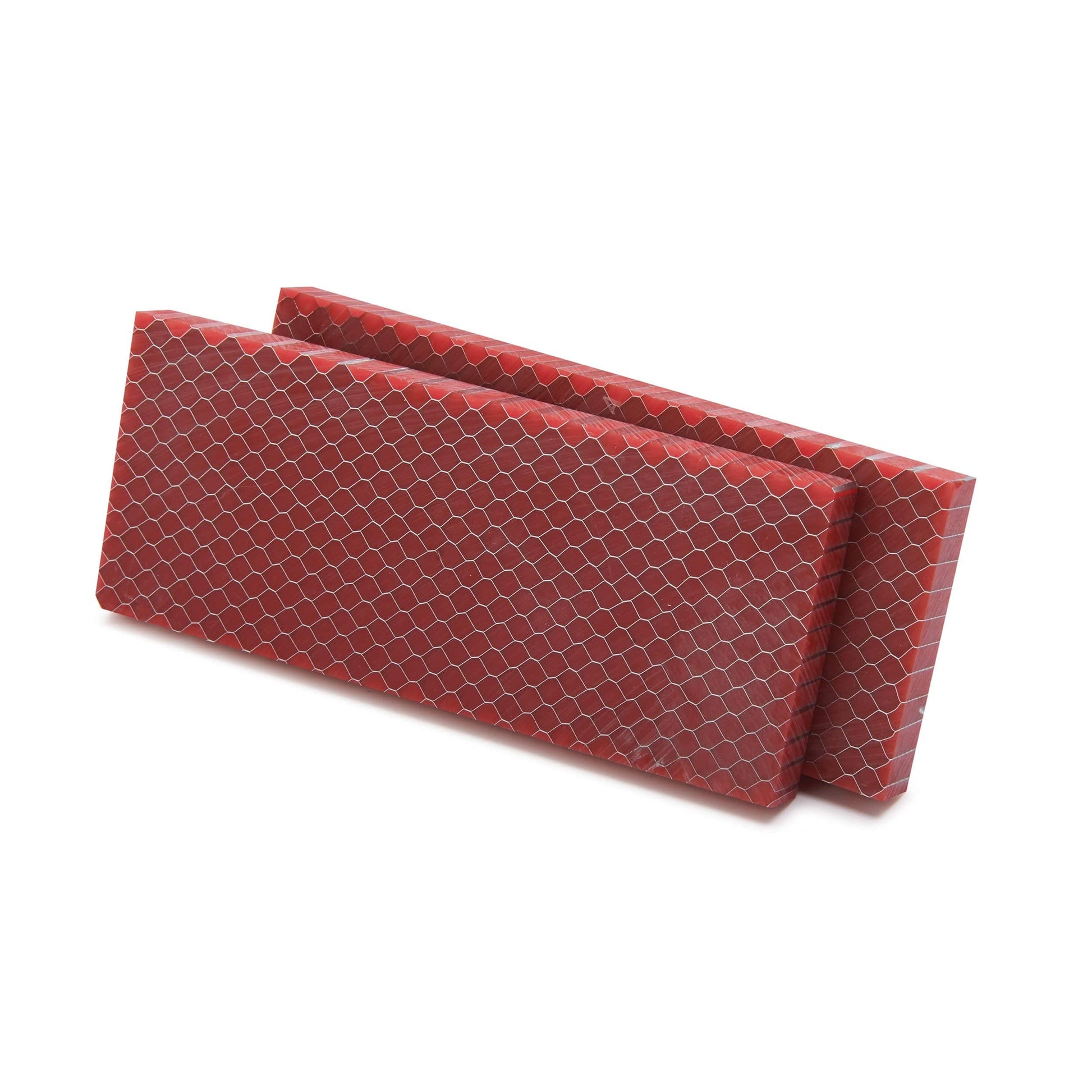 WoodRiver Acrylic Honeycomb Knife Scales Red 2 pc alt 0