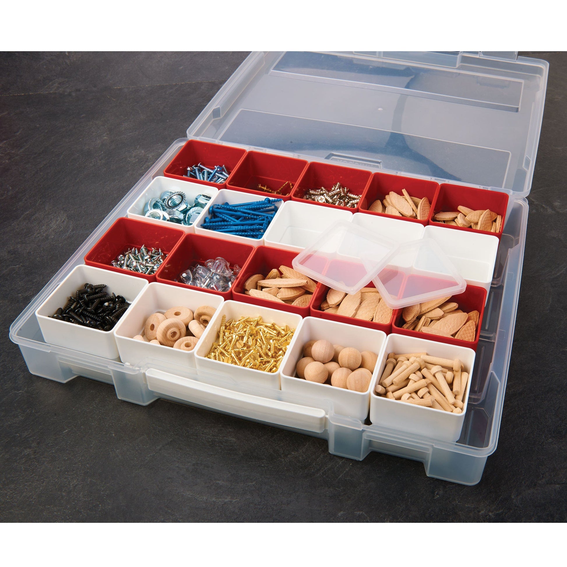 Unbranded Transparent Plastic Storage Bin – Small Parts Organizer, Free Standing, Adjustable