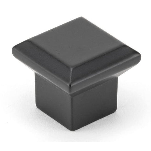 Transitional Knob, 1-11/32" x 1-11/32", Matte Black alt 0