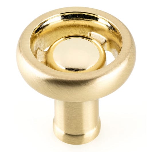 Eclectic Knob, 1-13/32" D, Satin Brass alt 0