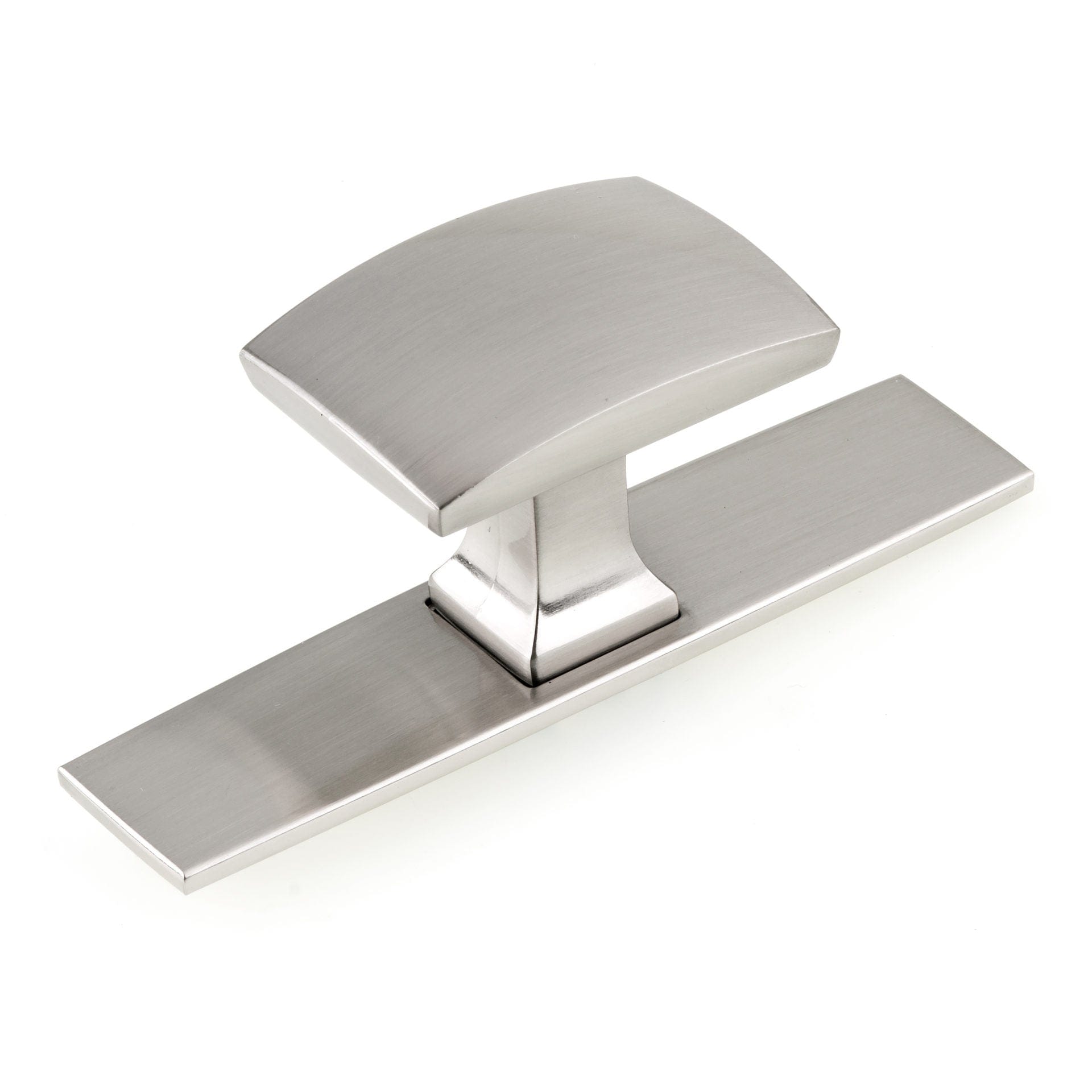 Contemporary Knob, 3-17/32" x 1-7/32", Brushed Nickel alt 0