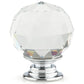Contemporary Knob, 1-3/16" D, Crystal, Clear, Chrome alt 0