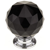Contemporary Knob, 1-3/16" D, Chrome, Black alt 0