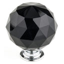 Contemporary Knob, 1-9/16" D, Chrome, Black alt 0