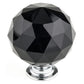 Contemporary Knob, 1-9/16" D, Chrome, Black alt 0