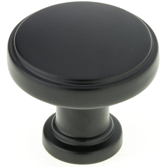 Contemporary Knob, 1-11/32" D, Matte Black alt 0