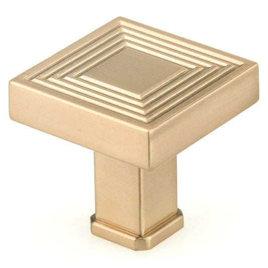 Transitional Knob, 1-3/8" x 1-3/8", Champagne Bronze alt 0