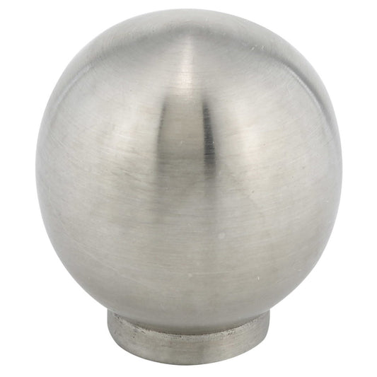Contemporary Knob, 1-3/16" D, White, Brushed Nickel alt 0