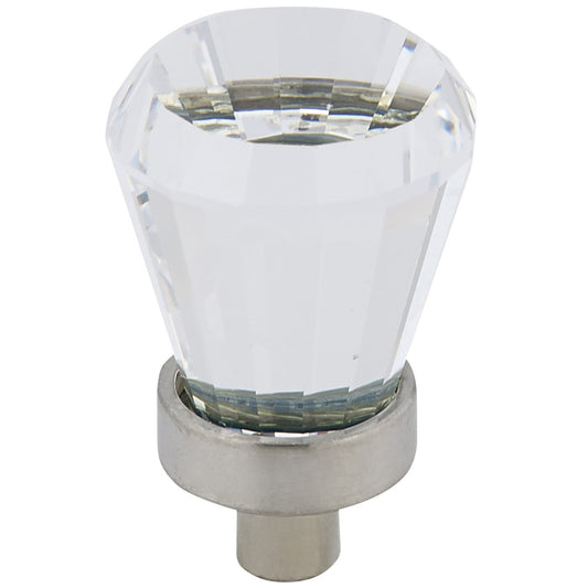Traditional Knob, 3/4" D, Clear, Brushed Nickel alt 0
