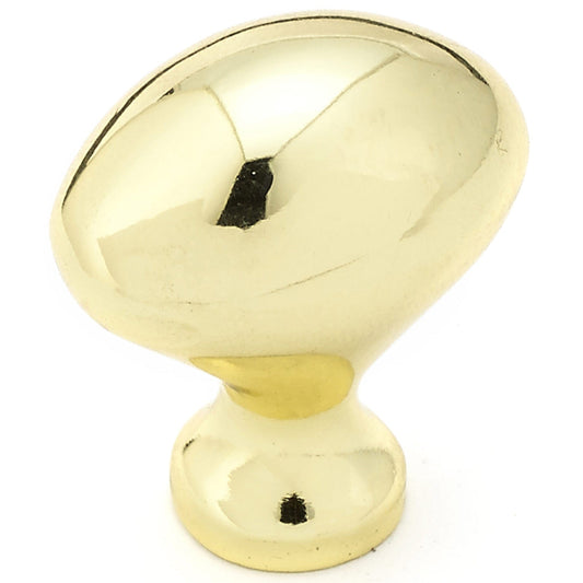 Traditional Knob, 1-3/16" x 25/32", Brass alt 0