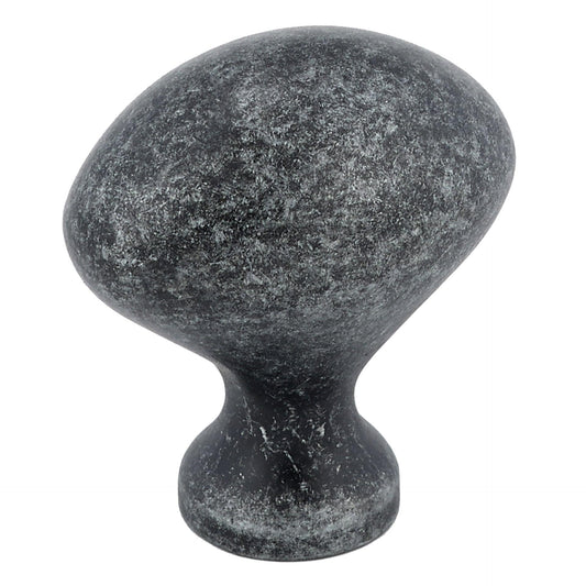 Traditional Knob, 1-3/16" x 25/32", Natural Iron alt 0