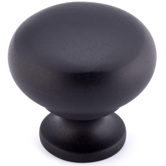 Traditional Knob, 1-1/4" D, Matte Black alt 0